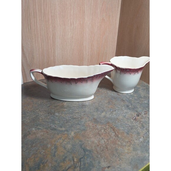 Royal National Brotherhood Operative Potters Gravy &/Creamer Hand Painted - Picture 6 of 13